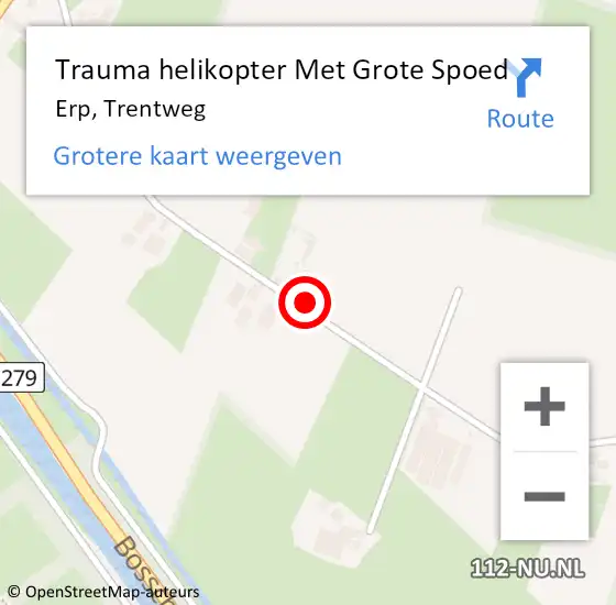 Locatie op kaart van de 112 melding: Trauma helikopter Met Grote Spoed Naar Erp, Trentweg op 18 juli 2022 11:20