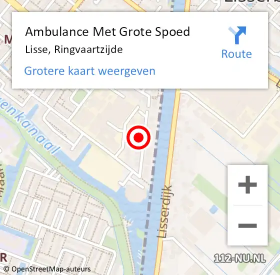 Locatie op kaart van de 112 melding: Ambulance Met Grote Spoed Naar Lisse, Ringvaartzijde op 18 juli 2022 14:51