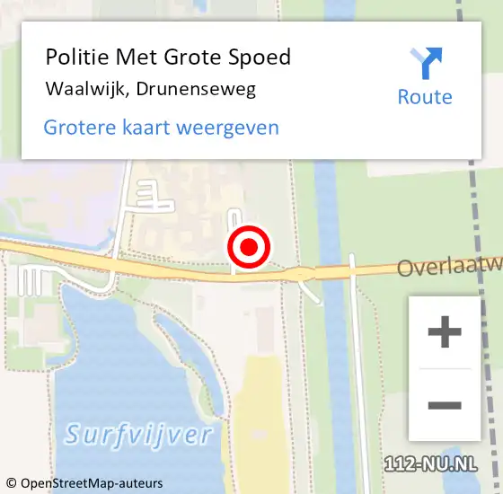 Locatie op kaart van de 112 melding: Politie Met Grote Spoed Naar Waalwijk, Drunenseweg op 18 juli 2022 15:37