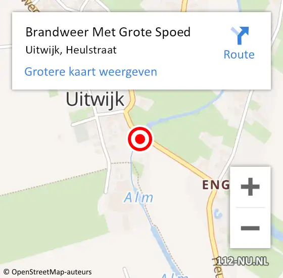 Locatie op kaart van de 112 melding: Brandweer Met Grote Spoed Naar Uitwijk, Heulstraat op 18 juli 2022 19:45