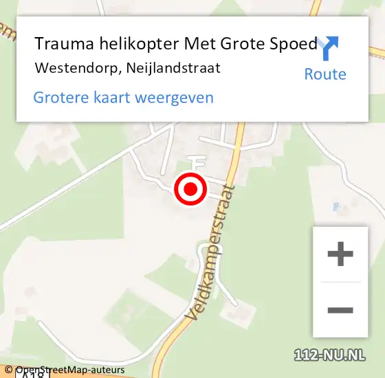 Locatie op kaart van de 112 melding: Trauma helikopter Met Grote Spoed Naar Westendorp, Neijlandstraat op 18 juli 2022 20:55