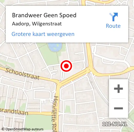 Locatie op kaart van de 112 melding: Brandweer Geen Spoed Naar Aadorp, Wilgenstraat op 19 juli 2022 10:44