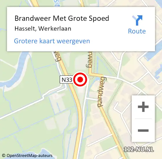 Locatie op kaart van de 112 melding: Brandweer Met Grote Spoed Naar Hasselt, Werkerlaan op 19 juli 2022 14:11