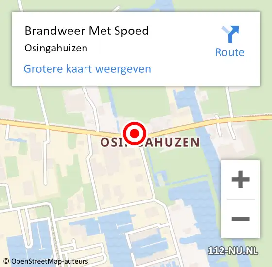 Locatie op kaart van de 112 melding: Brandweer Met Spoed Naar Osingahuizen op 19 juli 2022 15:14