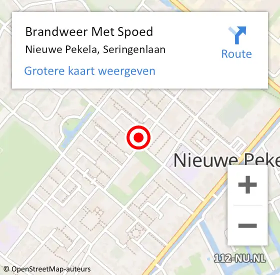 Locatie op kaart van de 112 melding: Brandweer Met Spoed Naar Nieuwe Pekela, Seringenlaan op 19 juli 2022 15:50