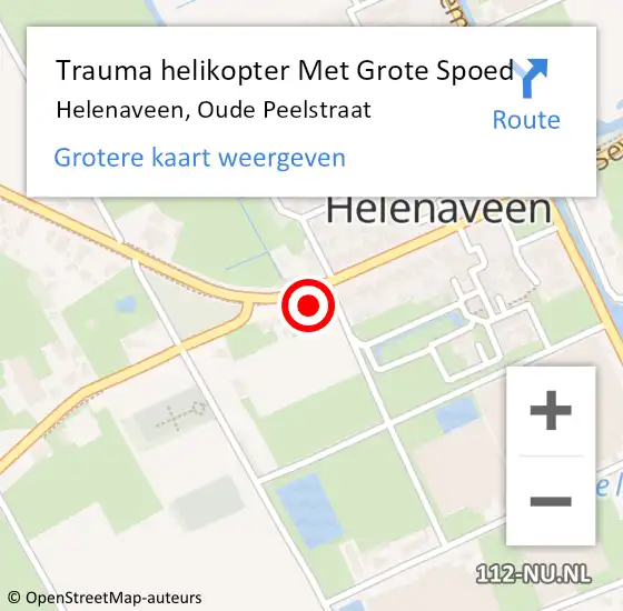 Locatie op kaart van de 112 melding: Trauma helikopter Met Grote Spoed Naar Helenaveen, Oude Peelstraat op 19 juli 2022 19:11