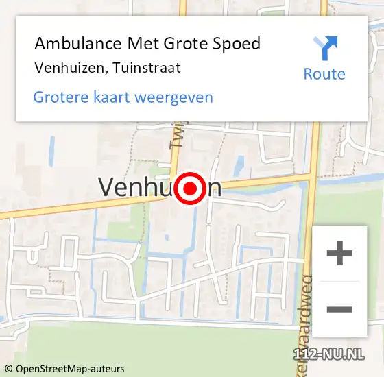 Locatie op kaart van de 112 melding: Ambulance Met Grote Spoed Naar Venhuizen, Tuinstraat op 19 juli 2022 20:37