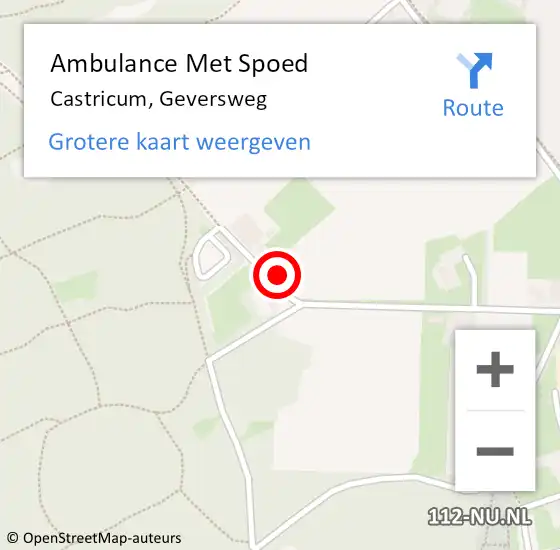 Locatie op kaart van de 112 melding: Ambulance Met Spoed Naar Castricum, Geversweg op 20 juli 2022 00:24