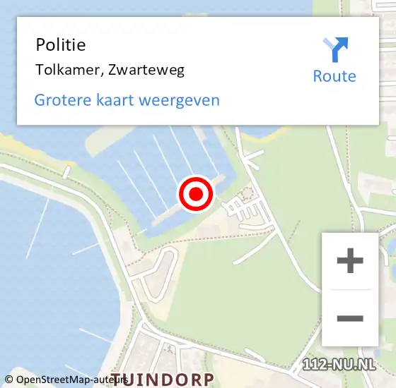 Locatie op kaart van de 112 melding: Politie Tolkamer, Zwarteweg op 20 juli 2022 12:26