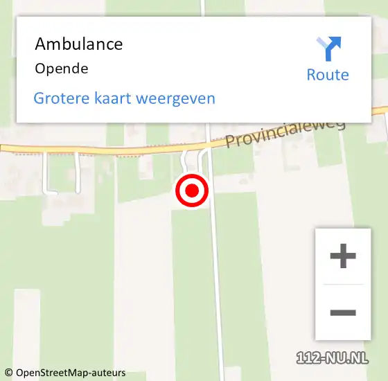 Locatie op kaart van de 112 melding: Ambulance Opende op 20 juli 2022 13:50