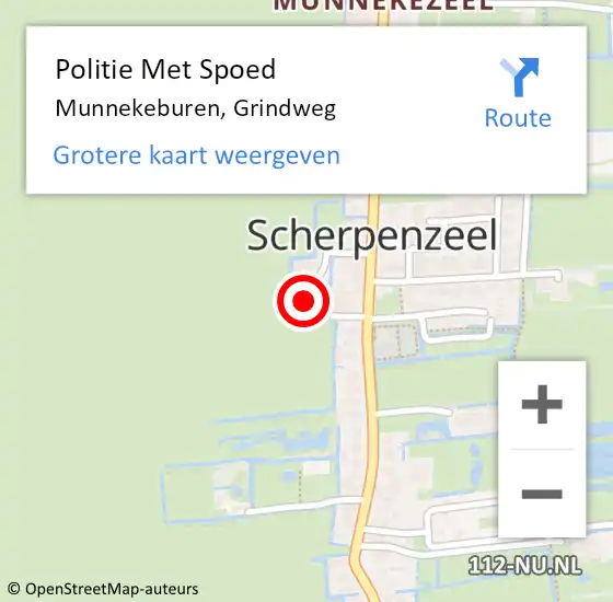 Locatie op kaart van de 112 melding: Politie Met Spoed Naar Munnekeburen, Grindweg op 20 juli 2022 15:04