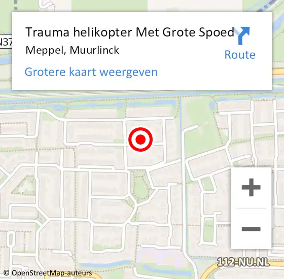 Locatie op kaart van de 112 melding: Trauma helikopter Met Grote Spoed Naar Meppel, Muurlinck op 20 juli 2022 17:05
