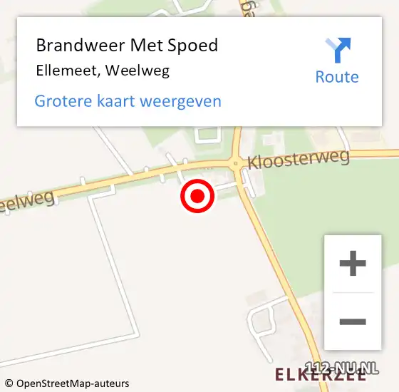 Locatie op kaart van de 112 melding: Brandweer Met Spoed Naar Ellemeet, Weelweg op 20 juli 2022 20:48