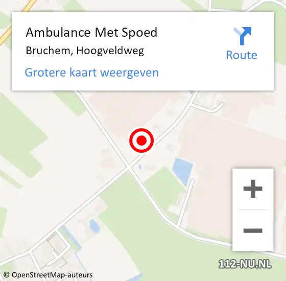 Locatie op kaart van de 112 melding: Ambulance Met Spoed Naar Bruchem, Hoogveldweg op 21 juli 2022 05:00