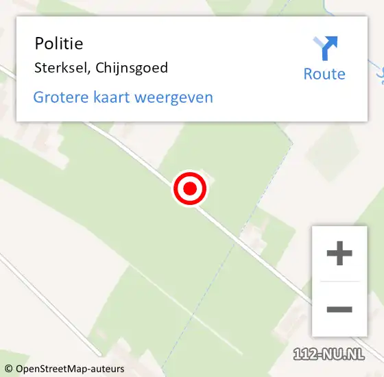 Locatie op kaart van de 112 melding: Politie Sterksel, Chijnsgoed op 21 juli 2022 12:13