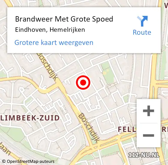 Locatie op kaart van de 112 melding: Brandweer Met Grote Spoed Naar Eindhoven, Hemelrijken op 21 juli 2022 13:54