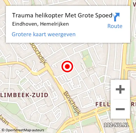 Locatie op kaart van de 112 melding: Trauma helikopter Met Grote Spoed Naar Eindhoven, Hemelrijken op 21 juli 2022 13:56