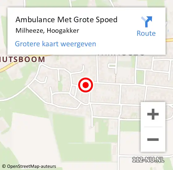 Locatie op kaart van de 112 melding: Ambulance Met Grote Spoed Naar Milheeze, Hoogakker op 23 juli 2014 22:53
