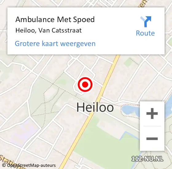 Locatie op kaart van de 112 melding: Ambulance Met Spoed Naar Heiloo, Van Catsstraat op 22 juli 2022 11:48