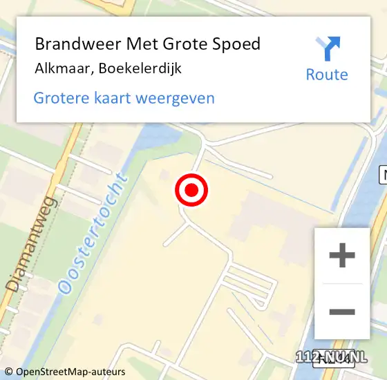 Locatie op kaart van de 112 melding: Brandweer Met Grote Spoed Naar Alkmaar, Boekelerdijk op 22 juli 2022 14:14
