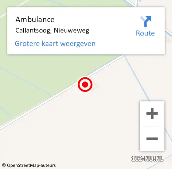 Locatie op kaart van de 112 melding: Ambulance Callantsoog, Nieuweweg op 22 juli 2022 14:52