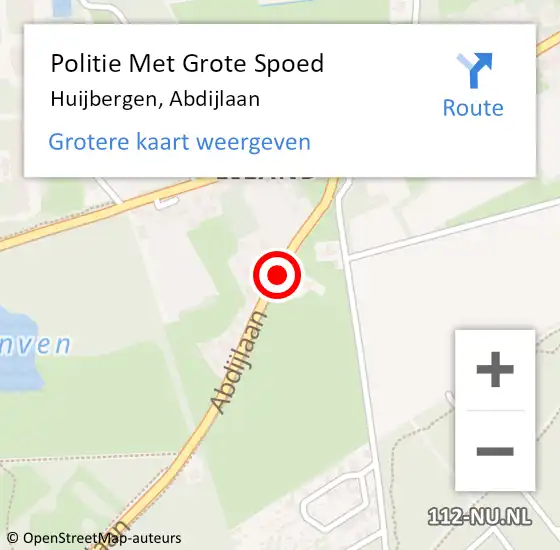 Locatie op kaart van de 112 melding: Politie Met Grote Spoed Naar Huijbergen, Abdijlaan op 22 juli 2022 18:35