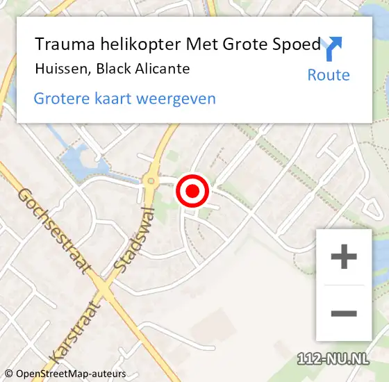 Locatie op kaart van de 112 melding: Trauma helikopter Met Grote Spoed Naar Huissen, Black Alicante op 22 juli 2022 20:00