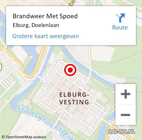 Locatie op kaart van de 112 melding: Brandweer Met Spoed Naar Elburg, Doelenlaan op 22 juli 2022 20:43