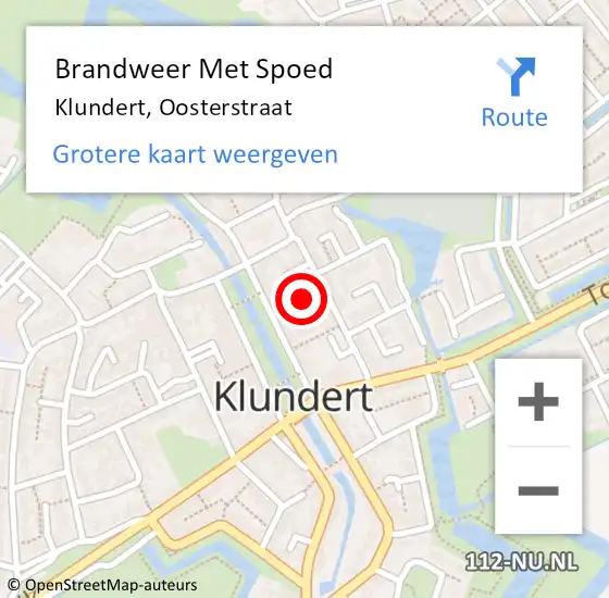 Locatie op kaart van de 112 melding: Brandweer Met Spoed Naar Klundert, Oosterstraat op 23 juli 2022 02:22