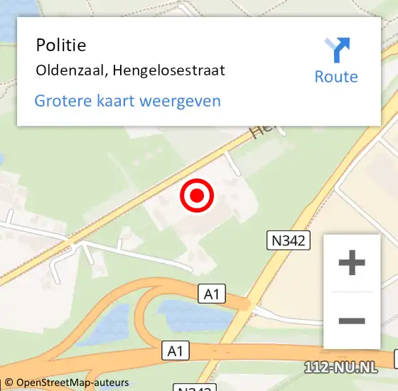 Locatie op kaart van de 112 melding: Politie Oldenzaal, Hengelosestraat op 23 juli 2022 03:27
