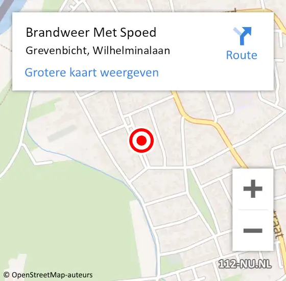 Locatie op kaart van de 112 melding: Brandweer Met Spoed Naar Grevenbicht, Wilhelminalaan op 23 juli 2022 11:34