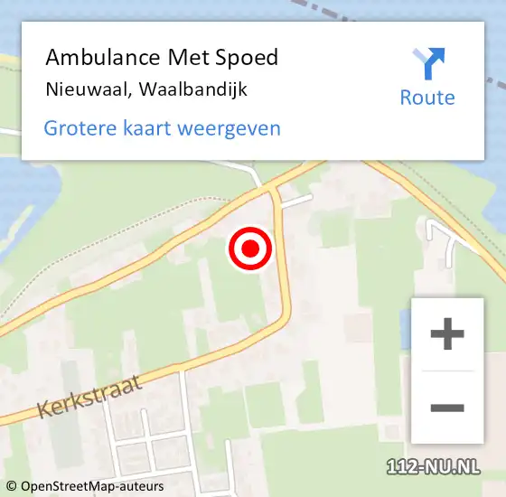 Locatie op kaart van de 112 melding: Ambulance Met Spoed Naar Nieuwaal, Waalbandijk op 23 juli 2022 13:20