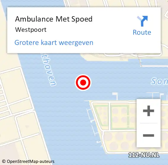 Locatie op kaart van de 112 melding: Ambulance Met Spoed Naar Westpoort op 23 juli 2022 17:19