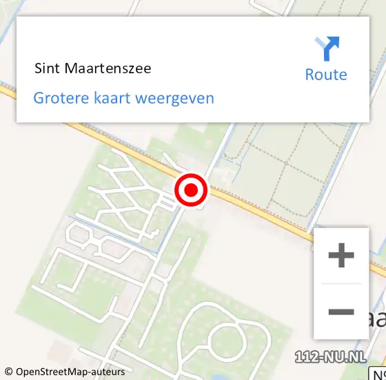 Locatie op kaart van de 112 melding:  Sint Maartenszee op 23 juli 2022 18:45