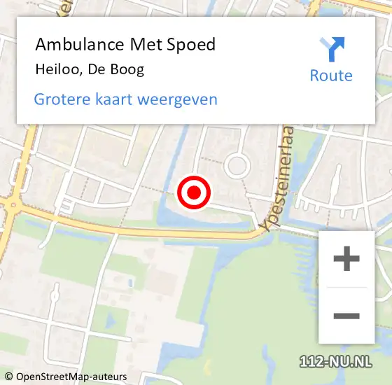 Locatie op kaart van de 112 melding: Ambulance Met Spoed Naar Heiloo, De Boog op 23 juli 2022 19:08