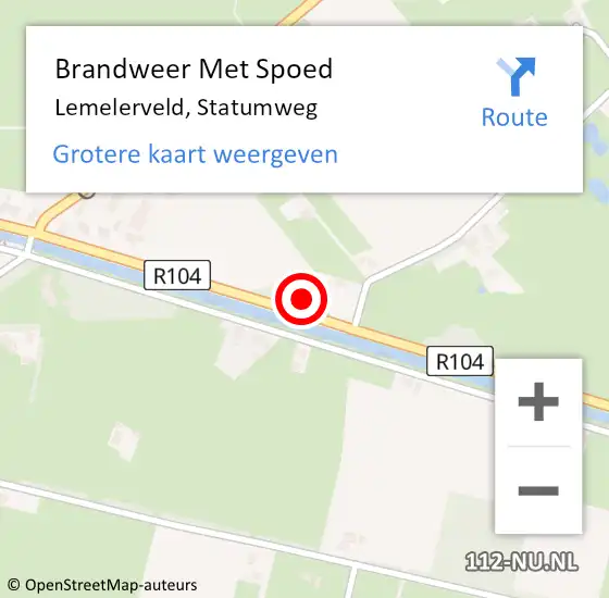 Locatie op kaart van de 112 melding: Brandweer Met Spoed Naar Lemelerveld, Statumweg op 23 juli 2022 20:21