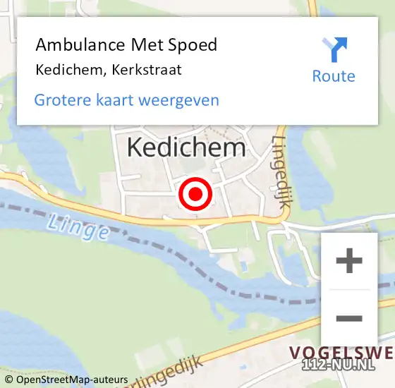 Locatie op kaart van de 112 melding: Ambulance Met Spoed Naar Kedichem, Kerkstraat op 23 juli 2022 20:30