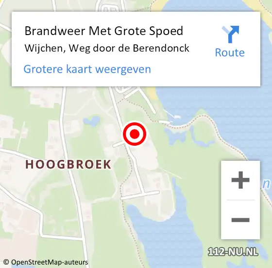 Locatie op kaart van de 112 melding: Brandweer Met Grote Spoed Naar Wijchen, Weg door de Berendonck op 23 juli 2022 20:47