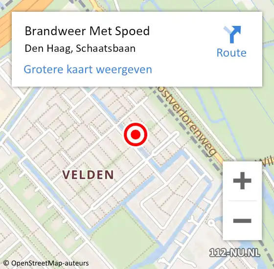 Locatie op kaart van de 112 melding: Brandweer Met Spoed Naar Den Haag, Schaatsbaan op 23 juli 2022 21:31
