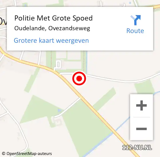 Locatie op kaart van de 112 melding: Politie Met Grote Spoed Naar Oudelande, Ovezandseweg op 24 juli 2022 02:12