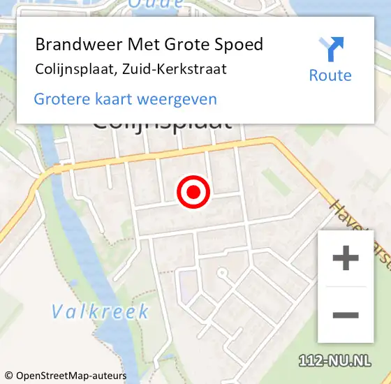 Locatie op kaart van de 112 melding: Brandweer Met Grote Spoed Naar Colijnsplaat, Zuid-Kerkstraat op 24 juli 2022 07:24