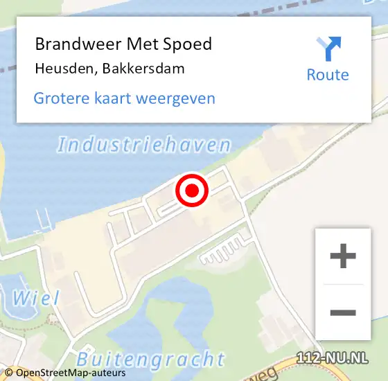 Locatie op kaart van de 112 melding: Brandweer Met Spoed Naar Heusden, Bakkersdam op 24 juli 2022 09:09