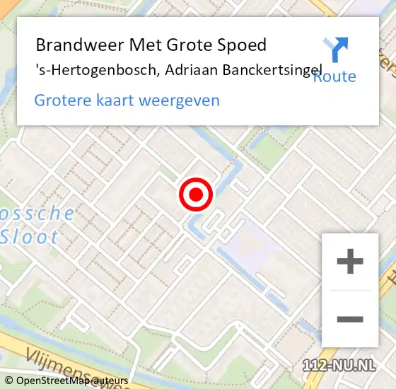 Locatie op kaart van de 112 melding: Brandweer Met Grote Spoed Naar 's-Hertogenbosch, Adriaan Banckertsingel op 24 juli 2022 10:42