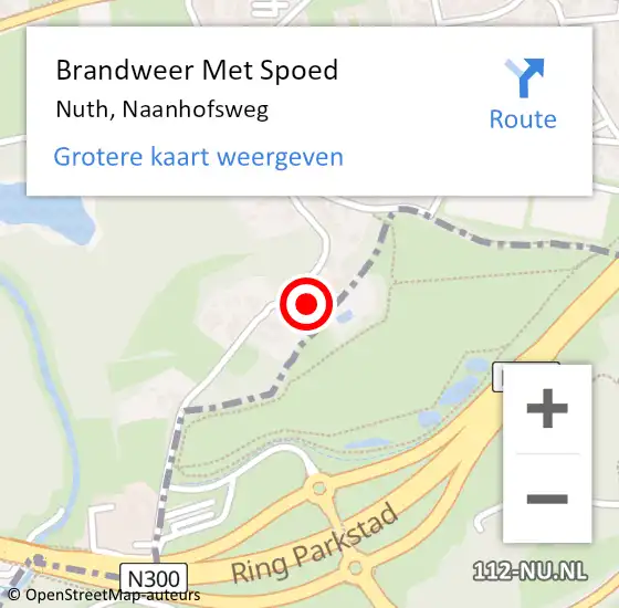 Locatie op kaart van de 112 melding: Brandweer Met Spoed Naar Nuth, Naanhofsweg op 24 juli 2022 11:48
