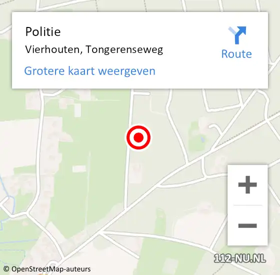 Locatie op kaart van de 112 melding: Politie Vierhouten, Tongerenseweg op 24 juli 2022 13:14