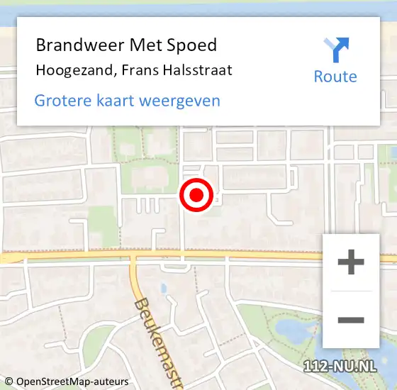 Locatie op kaart van de 112 melding: Brandweer Met Spoed Naar Hoogezand, Frans Halsstraat op 24 juli 2022 13:27