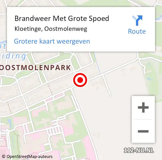 Locatie op kaart van de 112 melding: Brandweer Met Grote Spoed Naar Kloetinge, Oostmolenweg op 24 juli 2022 13:42