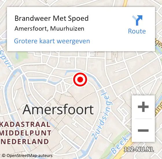 Locatie op kaart van de 112 melding: Brandweer Met Spoed Naar Amersfoort, Muurhuizen op 24 juli 2022 15:05