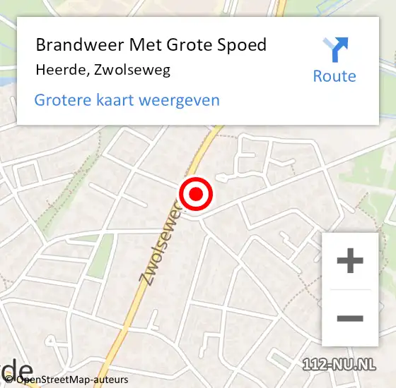 Locatie op kaart van de 112 melding: Brandweer Met Grote Spoed Naar Heerde, Zwolseweg op 24 juli 2022 18:52