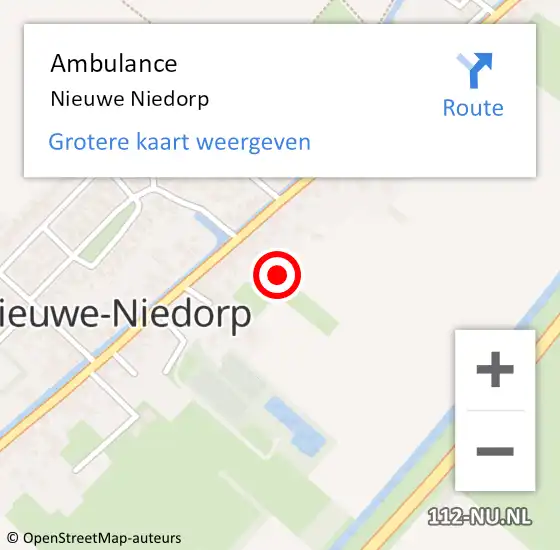 Locatie op kaart van de 112 melding: Ambulance Nieuwe Niedorp op 25 juli 2022 12:21